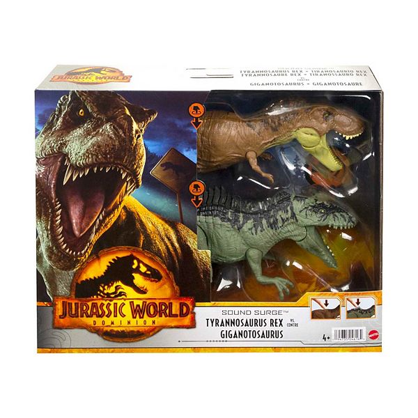 Mattel Jurassic World Sound Surge Tyrannosaurus Rex Vs. Giant Dino