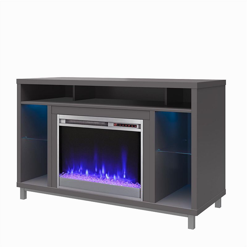Ameriwood Home Lumina Fireplace TV Stand, Grey