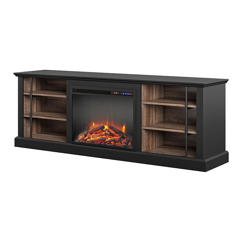 Ameriwood Home Hoffman Fireplace TV Stand, Black