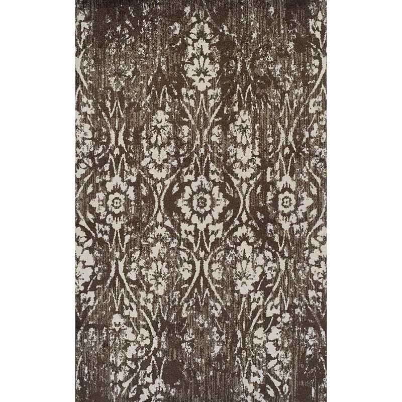 Addison Blair Vintage Damask Rug, Brown, 8X10 Ft