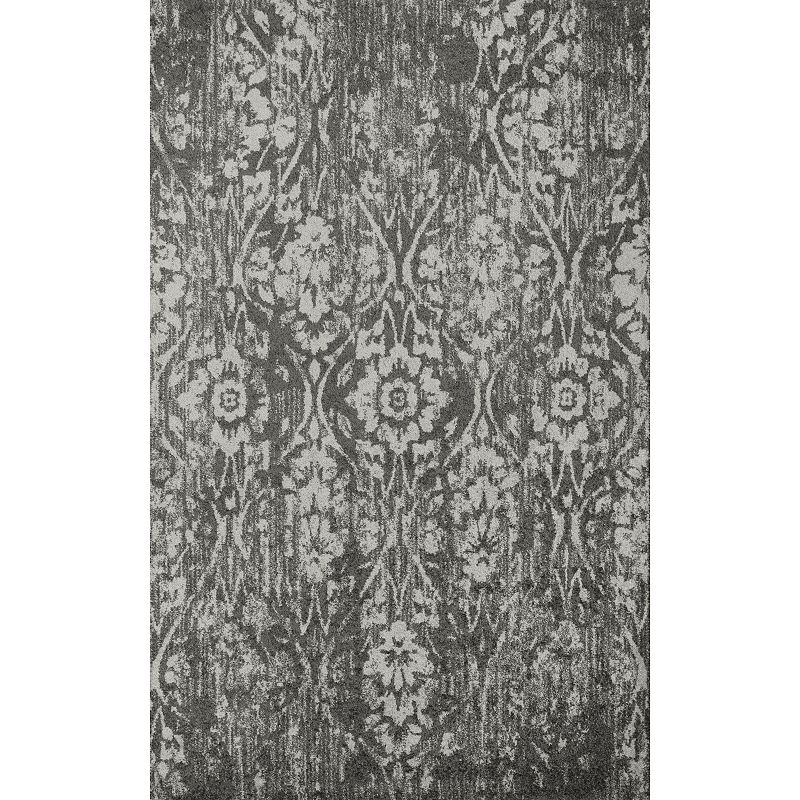 Addison Blair Vintage Damask Rug, Grey, 8X10 Ft