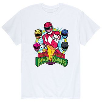 Men's Power Rangers Red Ranger Faces Tee