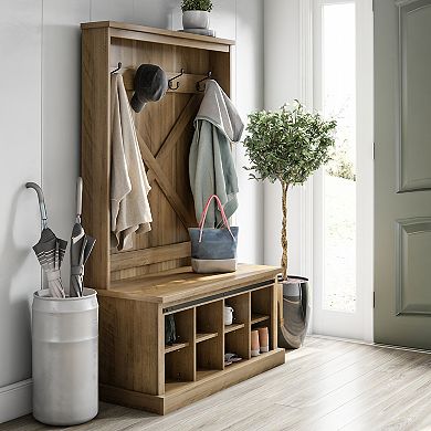 Ameriwood Home Knox County Entryway Bench & Hall Tree