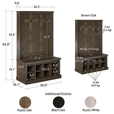 Ameriwood Home Knox County Entryway Bench & Hall Tree