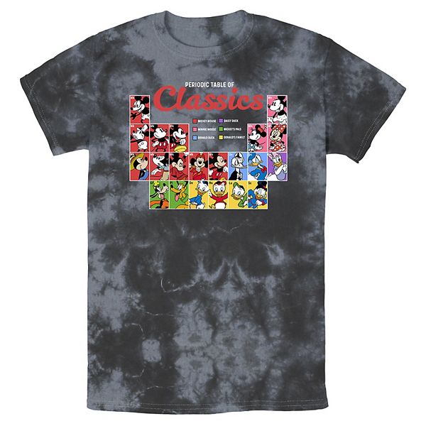 Men's Disney Mickey Mouse And Friends Periodic Table Of Classics Wash Tee