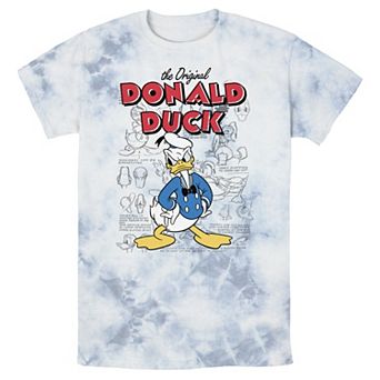 Men's Disney Donald Duck Original Donald How To Draw Background Wash Tee