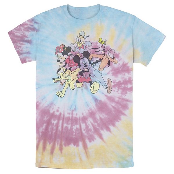 Men's Disney Mickey And Friends Group Shot Running Portrait Wash Tee