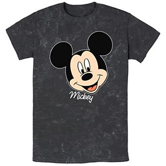 Men's Disney Mickey Mouse Smile Face Portrait Wash Tee