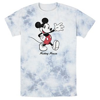 Men's Disney Mickey Mouse Cursive Text Circle Logo Wash Tee