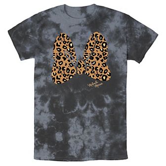 Disney's Minnie Mouse Men's Leopard Print Bow Wash Tee