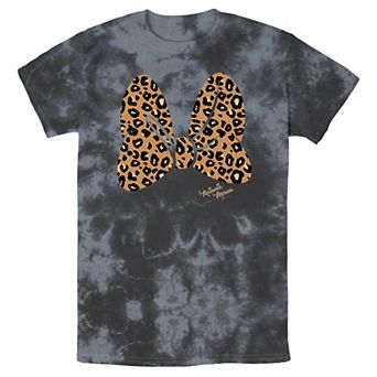 Disney's Minnie Mouse Men's Leopard Print Bow Wash Tee