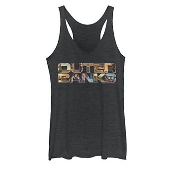 Juniors' Outer Banks Photo Logo Fill Graphic Tank Top