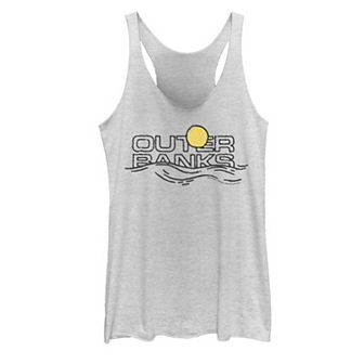 Juniors' Outer Banks Sunset Waves Logo Graphic Tank Top
