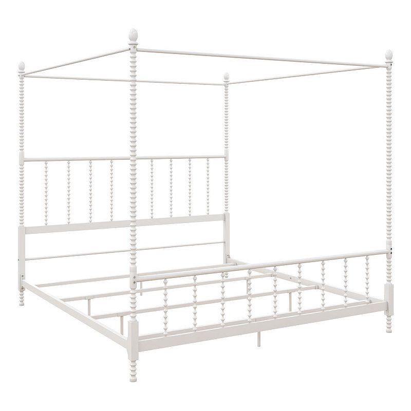 Atwater Living Krissy Spindle Canopy Full Bed, White, King