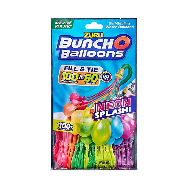 ZURU Bunch O Balloons 3Pack 100 RapidFilling SelfSealing Neon Water