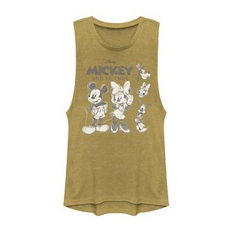Disney's Mickey And Friends Juniors' Sketches Logo Muscle Graphic Tank Top