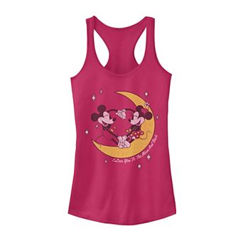 Disney's Mickey And Friends Mickey & Minnie "I Love You To The Moon & Back" Juniors' Racerback Tank Top