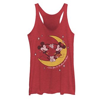 Disney's Mickey And Friends Mickey & Minnie "I Love You To The Moon & Back" Juniors' Racerback Tank Top