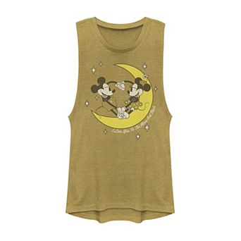 Disney's Mickey And Friends Mickey & Minnie "I Love You To The Moon & Back" Juniors' Muscle Tank Top