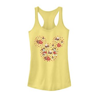 Disney's Mickey Mouse & Minnie Valentine's Day Chocolates & Hearts Juniors' Racerback Tank Top
