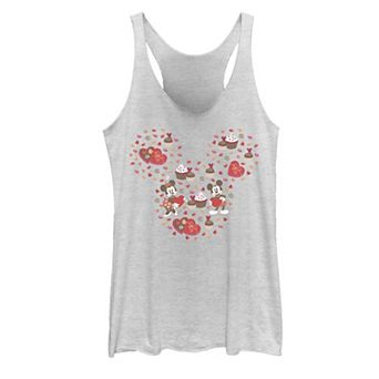 Disney's Mickey Mouse & Minnie Valentine's Day Chocolates & Hearts Juniors' Racerback Tank Top