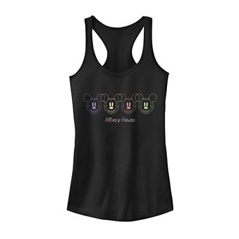 Disney's Mickey Mouse Colorful Silhouette Outline Juniors' Racerback Tank Top