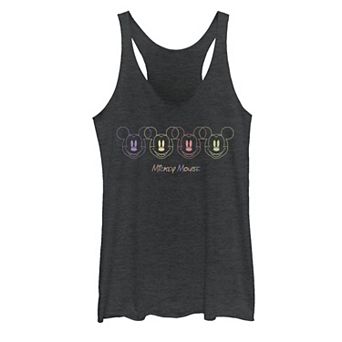 Disney's Mickey Mouse Colorful Silhouette Outline Juniors' Racerback Tank Top