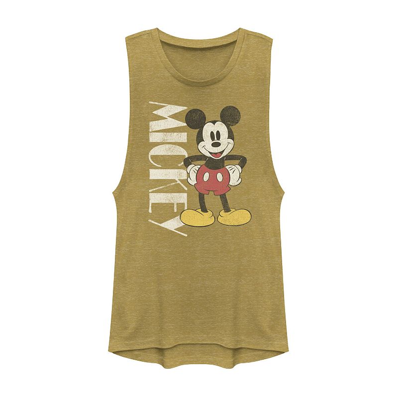 Disneys Mickey And Friends Mickey Vintage Stance Juniors Muscle Graphic T