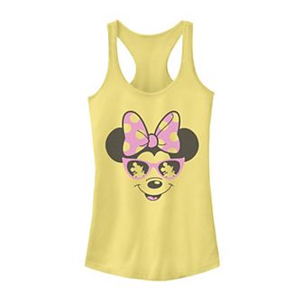 Disney's Mickey And Friends Minnie Mouse Sunglasses Portrait Juniors' Racerback Graphic Tank Top