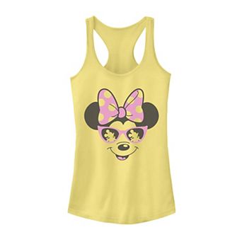Disney's Mickey And Friends Minnie Mouse Sunglasses Portrait Juniors' Racerback Graphic Tank Top