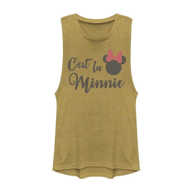 Disneys Mickey And Friends Cest La Minnie Text Juniors Muscle Graphic Ta