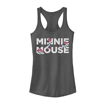 Disney's Mickey & Friends Minnie Mouse Text Portraits Juniors' Racerback Graphic Tank Top