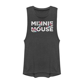 Disney's Mickey & Friends Minnie Mouse Text Portraits Juniors' Muscle Graphic Tank Top