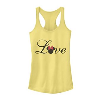Disney's Mickey And Friends Minnie Love Text Juniors' Racerback Graphic Tank Top