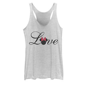 Disney's Mickey And Friends Minnie Love Text Juniors' Racerback Graphic Tank Top