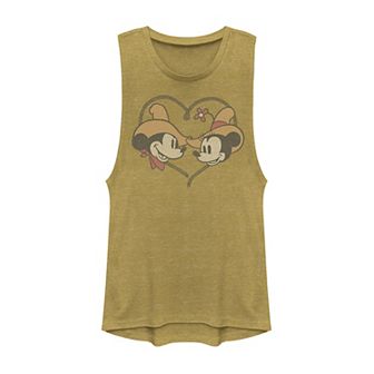 Disney's Mickey And Friends Mickey & Minnie Cowboy Heart Juniors' Muscle Graphic Tank Top