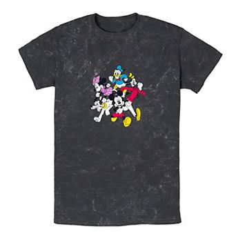 Men's Disney Mickey & Friends Group Shot Simple Bomabrd Wash Tee
