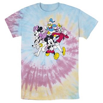 Men's Disney Mickey & Friends Group Shot Simple Bomabrd Wash Tee