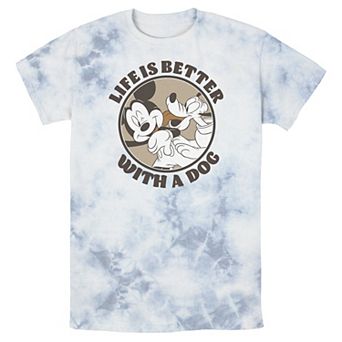 Men's Disney Mickey And Friends Life Is Better With A Dog Bomabrd Wash Tee