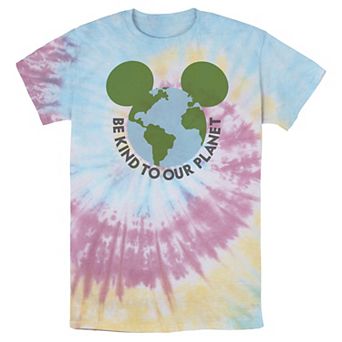 Men's Disney Mickey & Friends Mickey Be Kind To Our Planet Globe Bomabrd Wash Tee