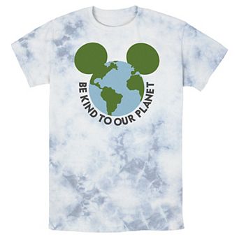 Men's Disney Mickey & Friends Mickey Be Kind To Our Planet Globe Bomabrd Wash Tee