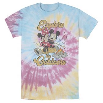 Men's Disney Mickey & Minnie Explore The Outdoors Portrait Bomabrd Wash Tee
