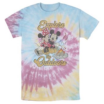 Men's Disney Mickey & Minnie Explore The Outdoors Portrait Bomabrd Wash Tee