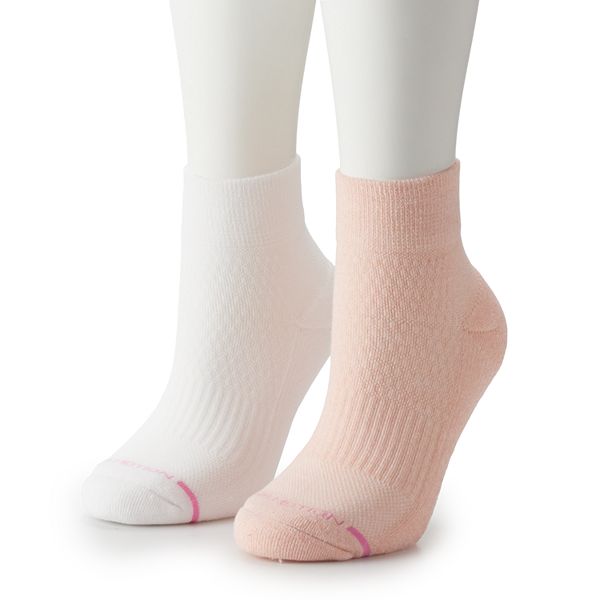 Women's Dr. Motion 2 Pack Pastel Compression Quarter Socks