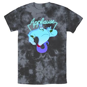Men's Disney Aladdin Genie Applause Neon Sign Portrait Bomabrd Wash Tee