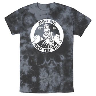 Men's Disney The Little Mermaid Sebastian Just Me And The Sea Stamp Bomabrd Wash Tee