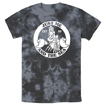 Men's Disney The Little Mermaid Sebastian Just Me And The Sea Stamp Bomabrd Wash Tee