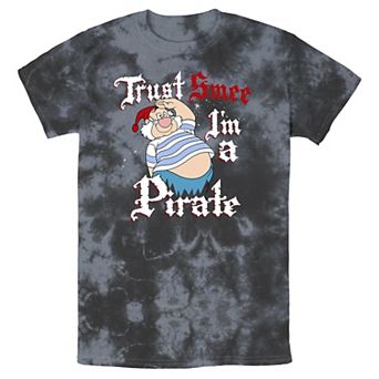 Men's Disney Tinkerbell Trust Smee I'm A Pirate Portrait Bomabrd Wash Tee