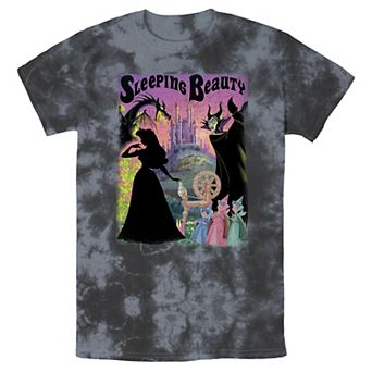 Men's Disney Sleeping Beauty Aurora Maleficent Poster Bomabrd Wash Tee