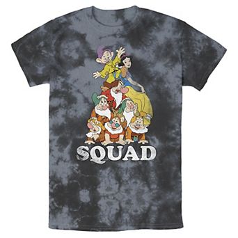 Men's Disney Snow White Seven Dwarves Squad Pile Bomabrd Wash Tee